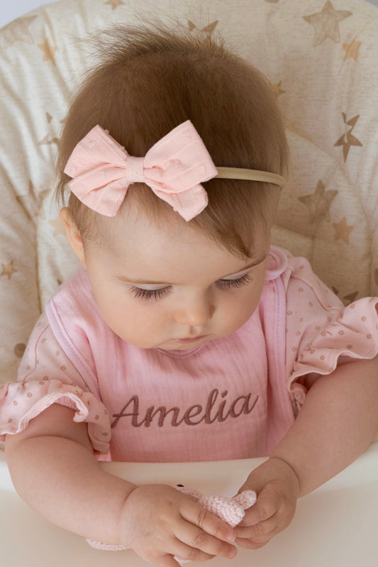 Personalised Embroidered Baby Bib | 100% Cotton Muslin Bib