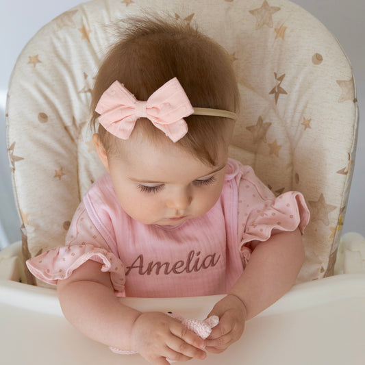 Personalised Embroidered Baby Bib | 100% Cotton Muslin Bib