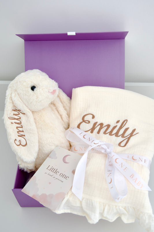 Luxury Personalised Bunny & Muslin Gift Set