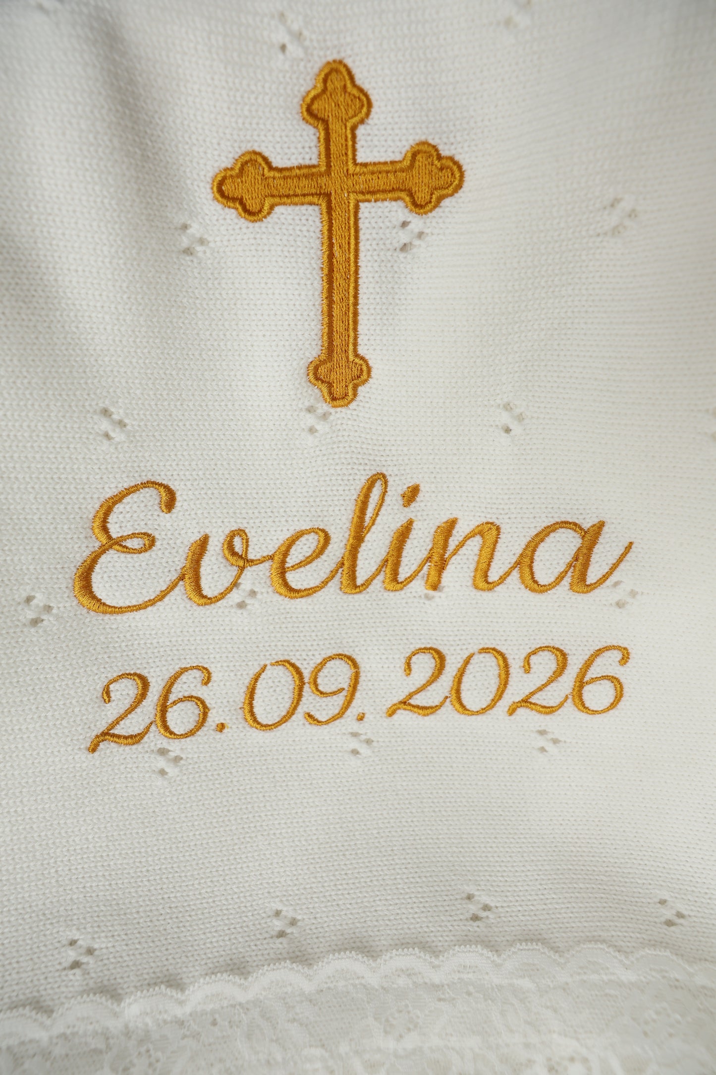 Personalised Baby Christening Towel | Baptism Towel with Name & Date