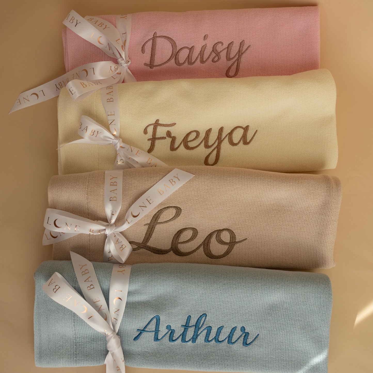 Personalised Knitted Cotton Baby Blanket