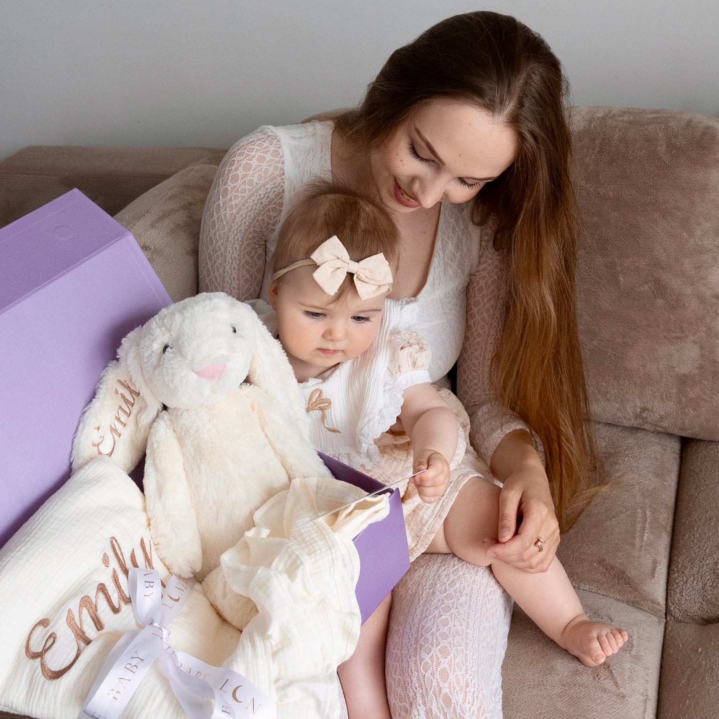 Luxury Personalised Bunny & Muslin Gift Set