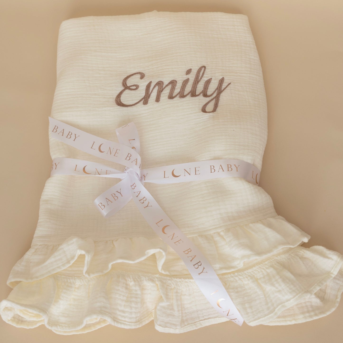 Personalised Muslin Baby Blanket | Embroidered 100% Cotton